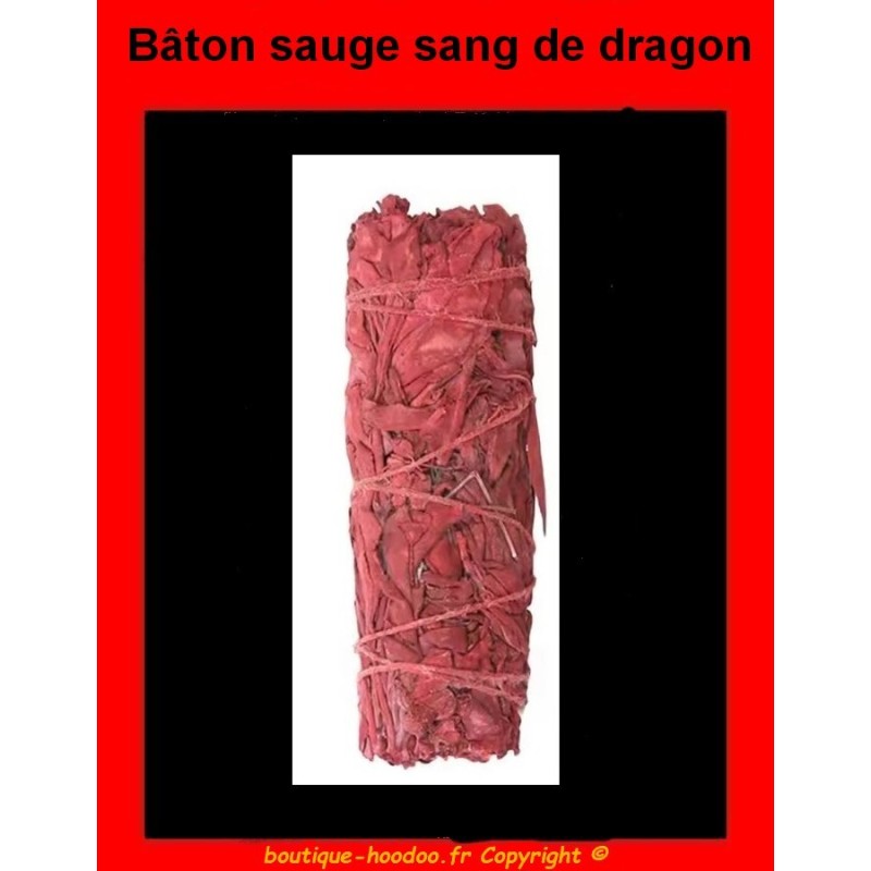 bâton de sauge imprégné de  résine de sang de dragon